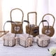 thumbnail image 3 of Cesta de flores tejida de malla de alambre tejida con paja Cesta de almacenamiento con mango trenzado de frutas Maceta decorativa para el hogar Eigraketly JJ22801-04, 3 of 6