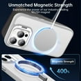 thumbnail image 3 of Magnetic for iPhone 15 Pro Case with Screen Protector, Built-in Metal Camera Kickstand,[Compatible with Magsafe] [Wireless Charging] Matte Protective Phone Cover for Men, Women, Girls - Clear, 3 of 14