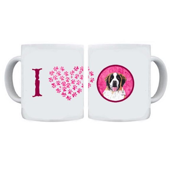 Saint Bernard Microwavable Ceramic Coffee Mug, 15 oz.