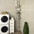 thumbnail image 2 of Costway 4-Tier Tension Douche Coin Caddy Réglable Salle de Bain Étagère 304 en Acier Inoxydable, 2 of 10