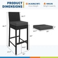 thumbnail image 3 of Huisuilinss Outdoor Bar Stools Set Of 2,Rattan Patio Bar Stools,Wicker Woven Barstools,Bar Height Chair Armless W/Soft Seat Cushion & Backrest For Backyard Poolside Deck Porch Garden,Table Not Includ, 3 of 8