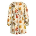 thumbnail image 5 of Yuyamidu Maple Leaves Dress Casual Long Sleeve Midi Dresses Size XL Thanksgiving A Line Flare Dresses for Teen Girls Women's Cocktail Dress Fall Dresses, 5 of 7