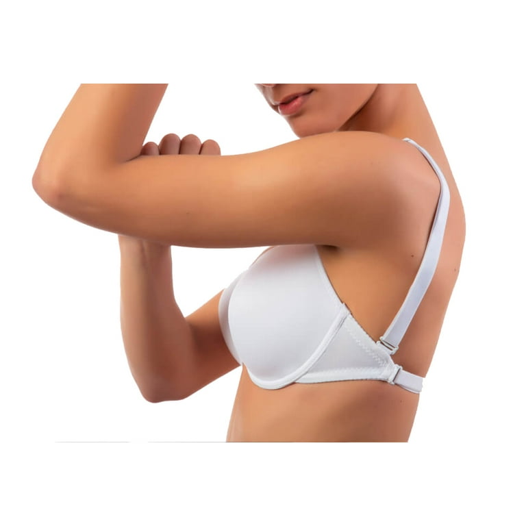 ChicBack Bra, Interchangeable Straps, Lycra, For Open Back Dress or Top -  XL - White