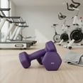 thumbnail image 2 of SONGMICS Juego de 2 Mancuernas, 2 x 2 kg, Recubrimiento de Vinilo Antideslizante, con Acabado Mate, para Gimnasia en Casa, Entrenamiento de Ejercicios de Fitness, Violeta, 2 of 8