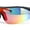 Black - Rainbow Mirror, variant on Mens Half Rim Color Mirror Wrap Around Oversized Shield Sport Sunglasses Black - Blue Mirror