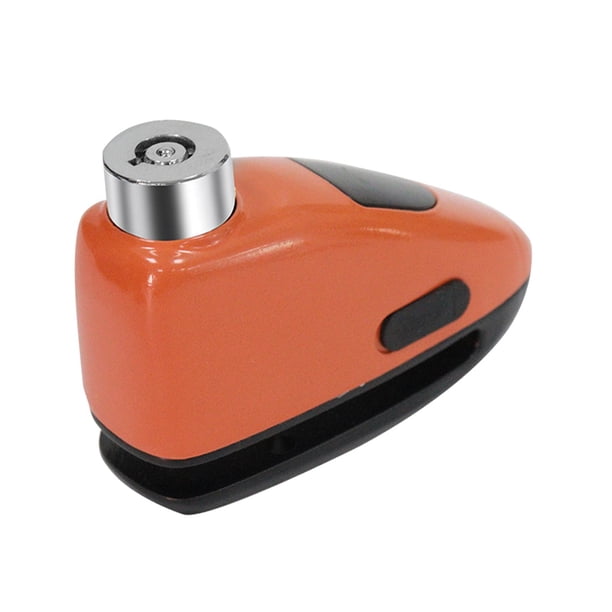 lovehousesky Alarma Bloqueo de freno de disco Recordatorio electrónico impermeable para motocicleta naranja Cola Bloqueo de freno de disco de alarma