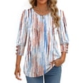 thumbnail image 4 of Fantaslook Womens Tops 3/4 Sleeve with Buttons Dressy Casual Blouses Summer Shirts Beach Vacation Trendy Clothes, 4 of 9