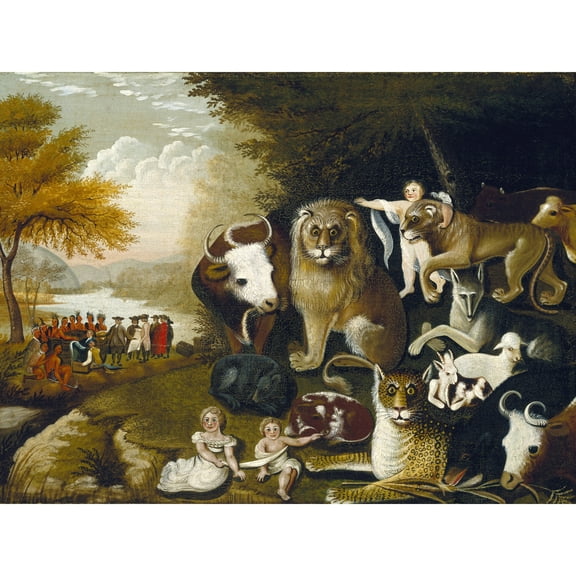 Edward Hicks The Peaceable Kingdom Extra Large Art Print Wall Mural Poster Premium XL
