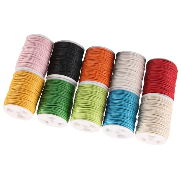 unbranded  10 Pcs Silk Rope Waxed Sewing Thread Handmade Colorful Knitting