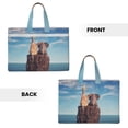 thumbnail image 2 of Kdxio Elephant And A Giraffe Sitting On A Rock Admiring The Ocean File Tote Document Bag Business Briefcase Bag Document Organizer Tote Briefcase for Letter A4 Files Business Teacher Office Bag, 2 of 8