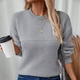 thumbnail image 6 of Sakmal Gray Fall Sweaters for Women Pullover Lightweight Tops Crew Neck Plain Long Sleeve Casual Sweaters for Women, 6 of 9