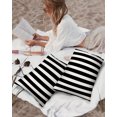 thumbnail image 3 of Outdoor Waterproof Throw Pillow Covers Set of 2 Black White Stripes Pillowcases Lumbar Outdoor Pillows Cushion Case 20x12 Inch Classic Vertical Striped Patio Pillows for Couch Sofa Bed Garden, 3 of 7