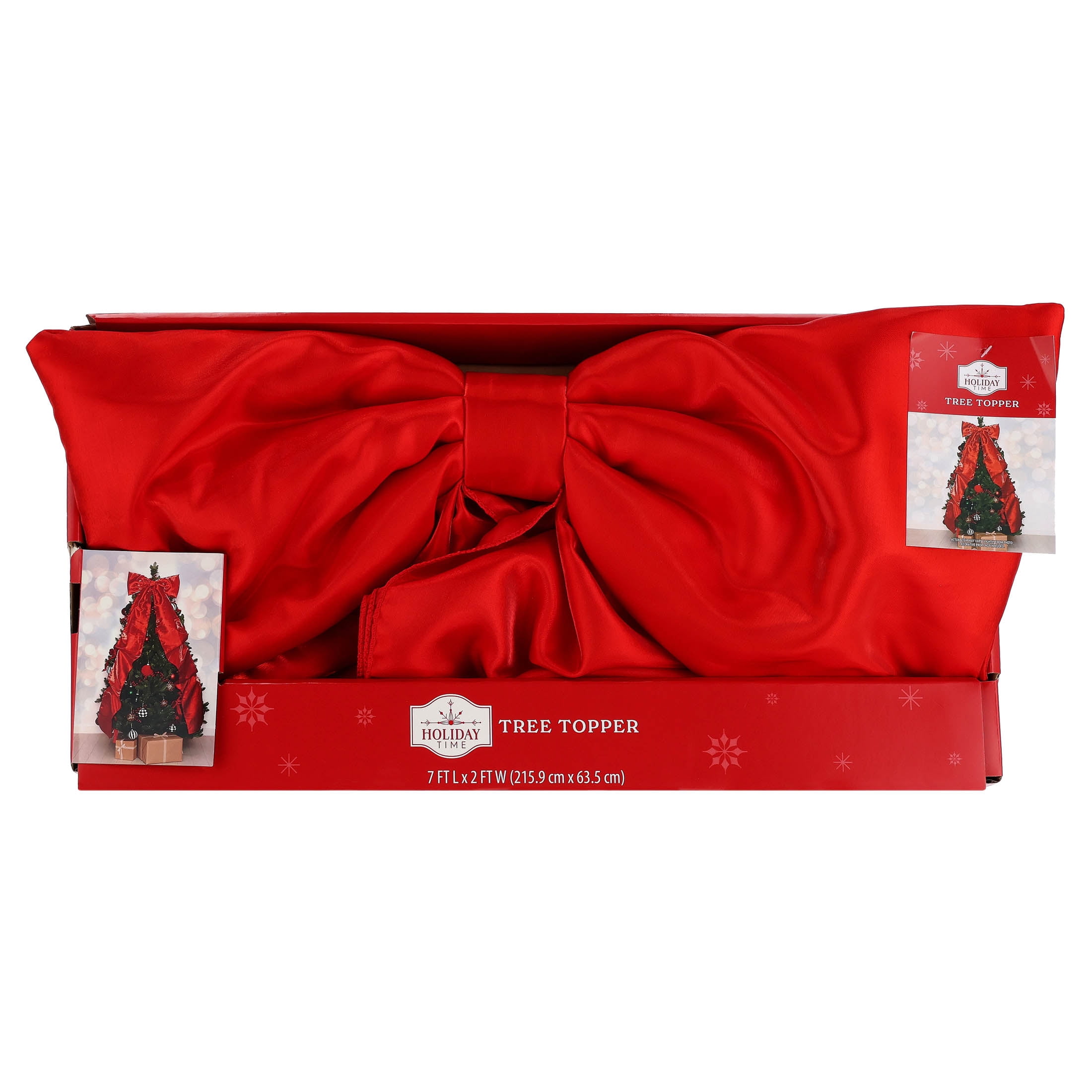 Satin Bow Christmas Tree Topper, Red, 7', by Holiday Time