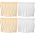 thumbnail image 1 of 4pcs Teeth Hair Comb Hair Side Combs Flexible Hair Comb Metal Wedding Veil Combs, 1 of 7