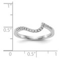 thumbnail image 7 of 14K White Gold Ring Band Wedding Diamond Round Contoured , Size 7, 7 of 7
