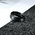 thumbnail image 3 of King Will BASIC Men's Tungsten Carbide Ring 8mm Black Wedding Band Matte Brushed Finish Center Polished Step Edge Comfort Fit Size 8, 3 of 8