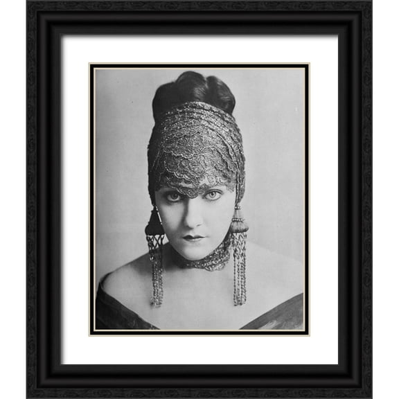 Vintage Hollywood Archive 12x14 Black Ornate Wood Framed with Double Matting Museum Art Print Titled - Gloria Swanson, 1919