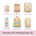thumbnail image 3 of 6 Pcs Compression Packing Cubes for Travel Suitcases, Waterproof Luggage Organizer Bags Set, Washable Packaging Cubes for Women Backpack Travel Perfect for Carry-Ons and Storage, 3 of 6