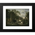 thumbnail image 2 of Jean-Louis Demarne 14x12 Black Modern Framed Museum Art Print Titled - Italian Landscape with Shepherds and Animals at a Fountain (1780 - 1810), 2 of 5