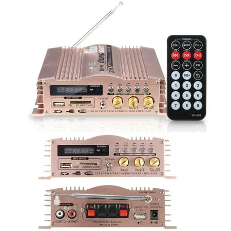 Lightweight Stereo Power Amplifier - 600W 2 Channel Mini Portable HIFI Stereo Audio Speaker Power Amplifier USB/SD/FM Radio for Car MP3 Motor Computer+ Remote Control