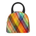 thumbnail image 3 of Vsdgher Insulated Lunch Bag Simple Bento Cooler Bag Lunch Tote Bag , Suitable for picnics, school, work (Abstract Watercolors Tartan Print ), 3 of 5