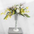 thumbnail image 5 of Metal Flowers Vase Pot Holder Indoor Plant Bud Artificial Flowers Succulent Table Centerpieces for Office Dining , White, 5 of 7