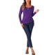 thumbnail image 2 of INSPIRE CHIC Blusa de Cuello Redondo para Mujer con Botones, Estiramiento, Fruncido y Cuerda, 2 of 5