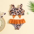 thumbnail image 2 of TAIAOJING Toddler Baby Girls Bikini Set Summer Bowknot Leopard Printed Ruffles Two Piece Swimsuit Bikini Swimwear 18-24 Months, 2 of 6