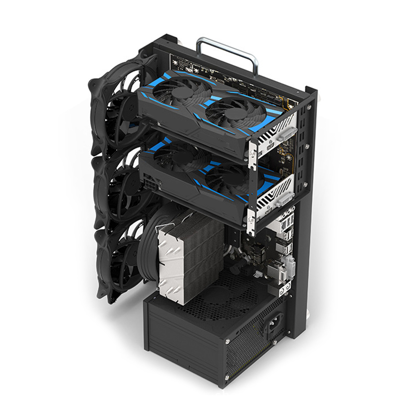COOLHOOD Computer Motherboard Case Rack Personality Open Chassis Vertical Overclocking Open Aluminum Frame Chassis Rack