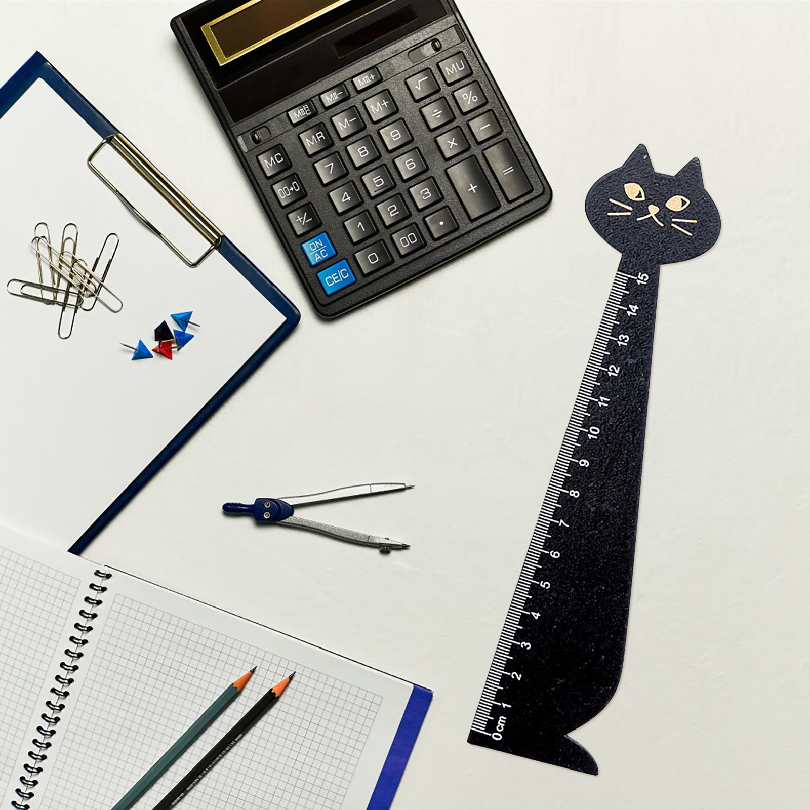 Règle Pochoir En Métal Thème Chat – 14,7 Cm, Design Mignon Cartoon – Pour Dessin, Bureau, école Ou Cadeau