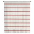 thumbnail image 2 of Red Striped Sheer Curtains 45 Inches Long, Rustic Red Stripe Modern Art Beige Light Filering Curtains, Breathable Simi Curtain Privacy Drapes for Kitchen Bathroom Lightweight Small Window Treatment, 2 of 9