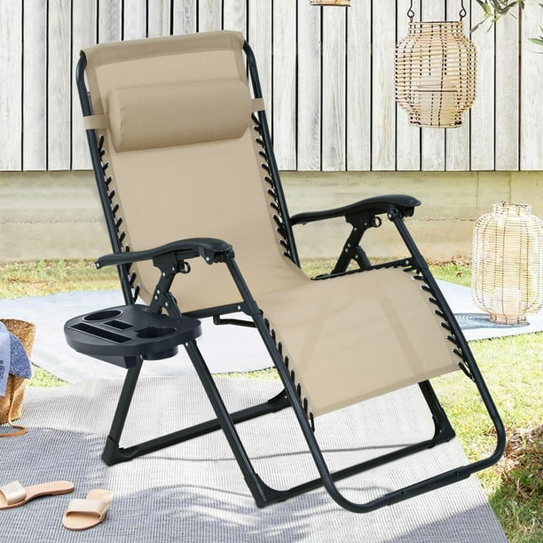 Portable Zero Gravity Chair 1 pack, Adjustable Patio Chair Lawn Chair