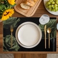 thumbnail image 4 of Sage Green Rose Placemats Set of 12, Vintage Abstract Garden Flower Floral Black Placemats for Dining Table, Place Mats for Kitchen Tabletop, Waterproof Wipeable Dining Table Mats Set, 4 of 9