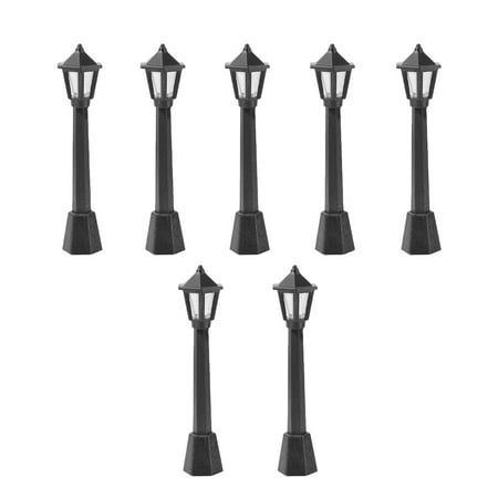 

NUOLUX 7Pcs Mini Simulation Night Lamp Decors Light Models for Micro Landscape (Black)