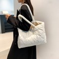 thumbnail image 3 of Bolso Mano Acolchado para Mujer Bolso para Las Axilas Bolso Compras Suave para Invierno (blanco), 3 of 9