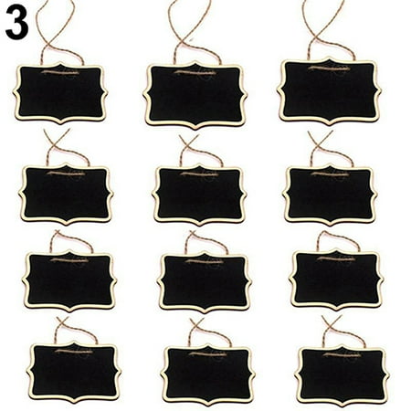 

Riguas 12 Pcs Mini Wooden Message Board Wedding Blackboard Chalkboard Display Board
