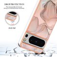 thumbnail image 4 of Designed for Google Pixel 8 Pro Marble Case, Ultra Thin Girls Women Plating Marble Designed Flexible Soft TPU IMD Marble Protective Case Cover for Google Pixel 8 Pro - Rosegold, 4 of 7