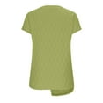 thumbnail image 5 of Wycnly Womens Tops Dressy Casual Plus Size Fashion Lightweight Irregular Slit Hem Tunic Tees Shirts Summer Short Sleeve Crewneck Tops Solid Blouse Green s, 5 of 6