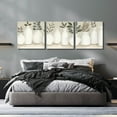 thumbnail image 6 of Epic Art 'Ivory Vases in a Row' by Cindy Jacobs, Acrylic Glass Wall Art, 3 Piece Set, 72" x 24", 6 of 8