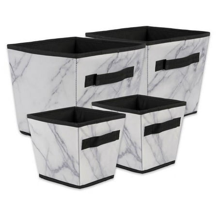 UPC: 0738215382436 | DII Assorted Marble Trapezoidal Laundry Bins  Set of 4  100% Polyester  Multiple Colors
