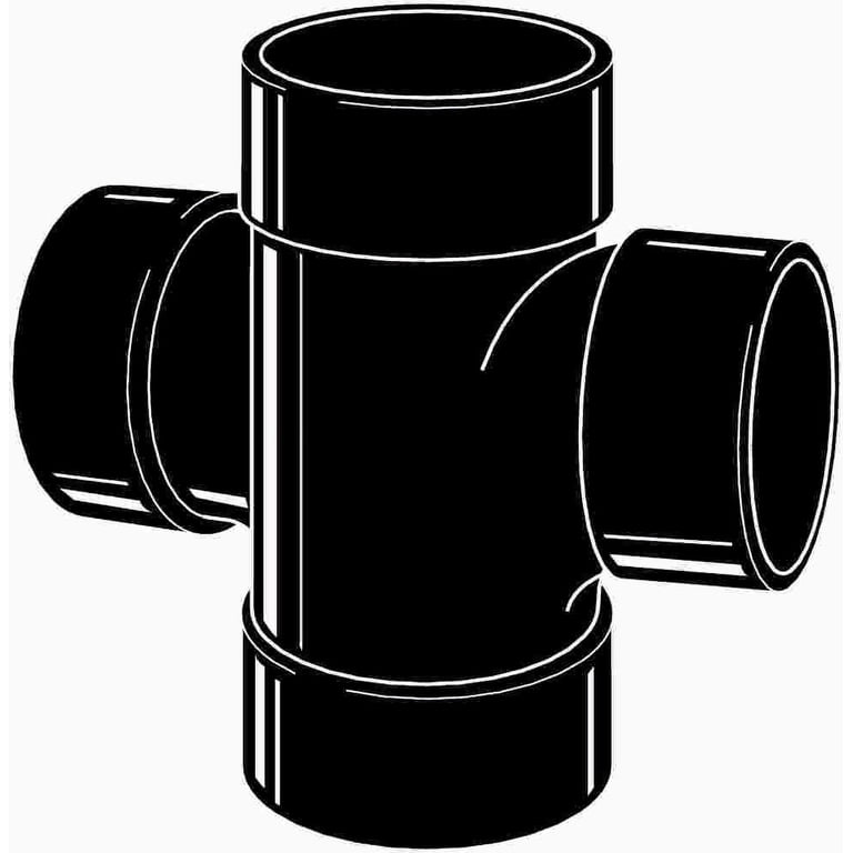 NIBCO 5835R ABS Double Sanitary Tee - 3x3x2x2 Horizontal DWV Fitting