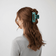 thumbnail image 3 of QinGoo Large Rectangle Hair Claw Clip for Thick Hair Strong Hold Women Hair Accessory 1 Count, 4.1 inch, Green, 3 of 5