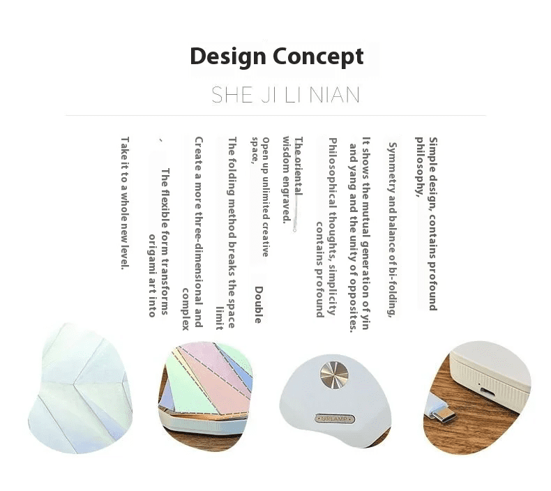 Magnetic Folding Rotating Light Origami Art Atmosphere Desk Lamp Cultural and Creative Gift Small Night Light Souvenir