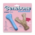 thumbnail image 1 of Benebone Essentials Puppy, 2-Pack Rubber and Bacon Wishbone, 1 of 9