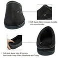 thumbnail image 3 of Mens Slippers Memory Foam Comfort Fuzzy Plush Lining Slip On House Shoes Indoor Outdoor Clog Black, Size 11-12, 3 of 7