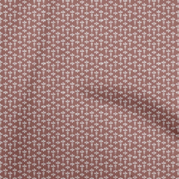 oneOone Polyester Spandex Dark Rose Brown Fabric Floral Silhouette Dress Material Fabric Print Fabric By The Yard 56 Inch Wide