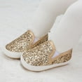 thumbnail image 2 of Dakaela 0-15M Infant Baby Girls Boys Canvas Shoes Toddler Sequin Slip on First Walker Crib Sneakers Newborn Casual Moccasins Gold, 2 of 6