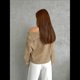 thumbnail image 4 of Suéter de Punto de Larga con Hombros Descubiertos para Mujer, Suéter Informal Holgado de Gran Tamaño, Tops de Punto Vintage A . Caqui L, 4 of 8