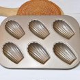 thumbnail image 5 of 2 Pack Madeleine Mold Cake Pan, Non-Stick Heavy Duty Shell Madeline Bakeware for Oven Baking (Champagne Gold), 5 of 5