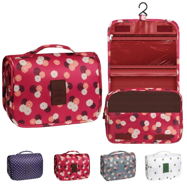 Neceser YEMEDA Travel impermeable con gancho rojo vino
